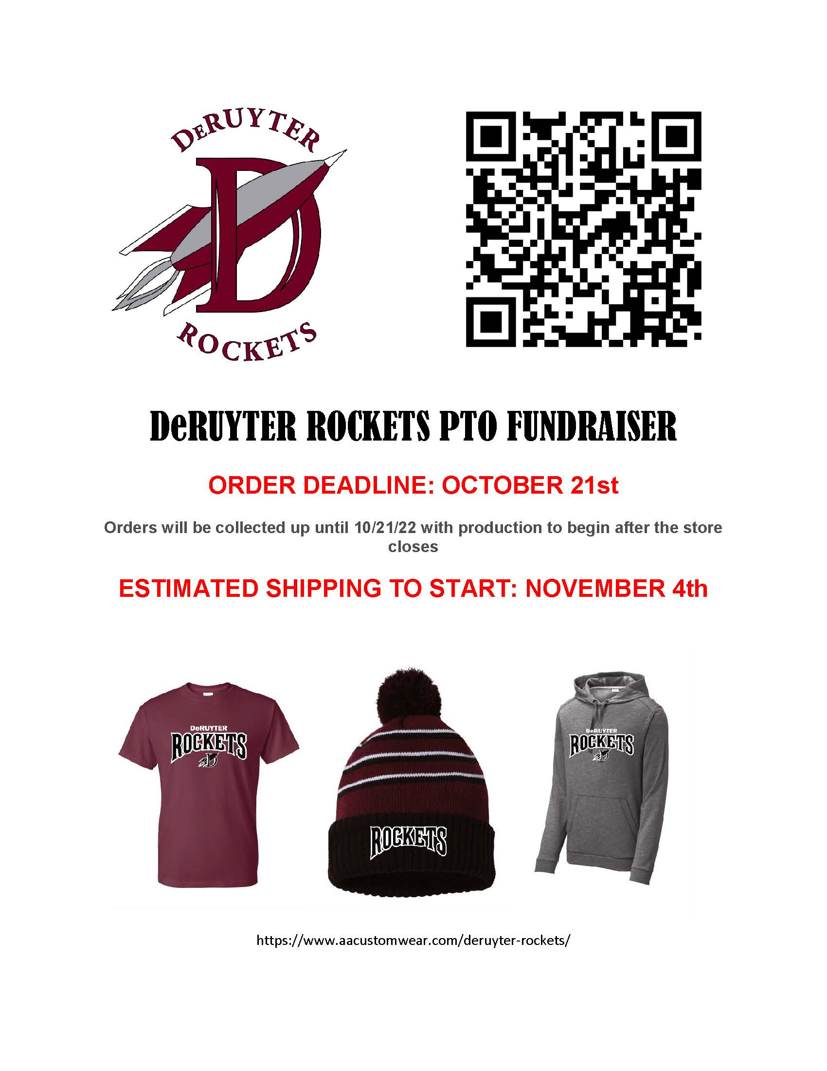 PTO Rocket Gear Sale DeRuyter Central School District